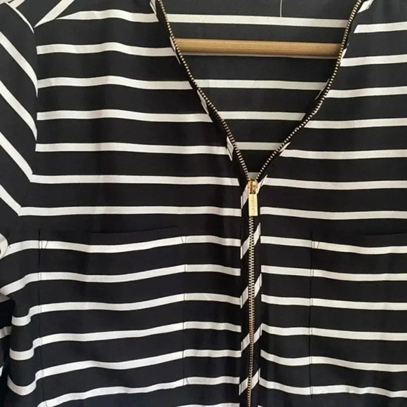 Calvin Klein Black and White Stripped Blouse - Picture 5 of 13